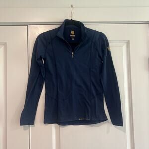 Noble Equestrian Women's Lightweight Wool Quarter Zip Dark Blue‎ Size XXS